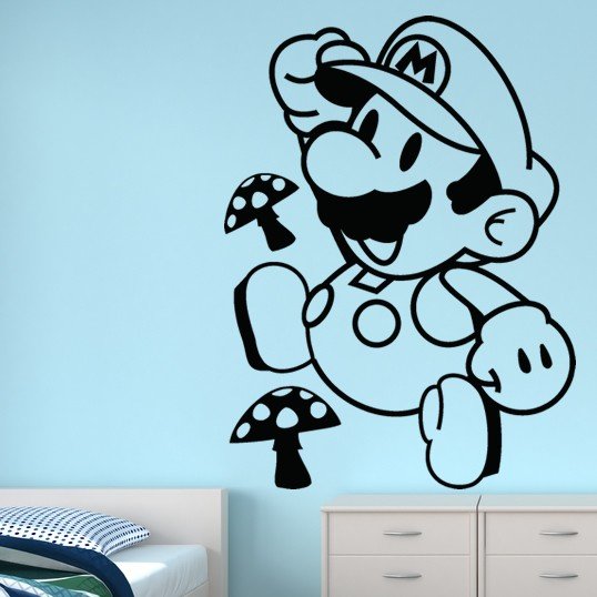 Vinilo decorativo infantil Mario Bros Saltando