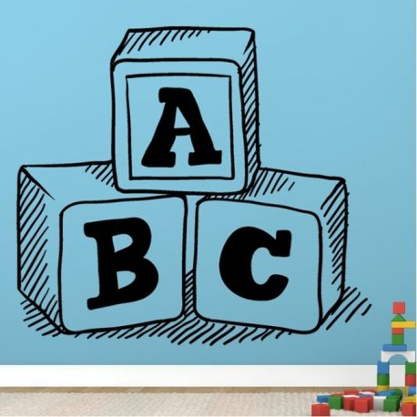 Vinilo decorativo infantil Dados con Letras