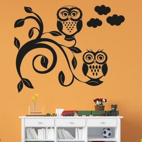 Vinilos Folies : Kit Vinilo Decorativo Infantil Búhos Con Aves