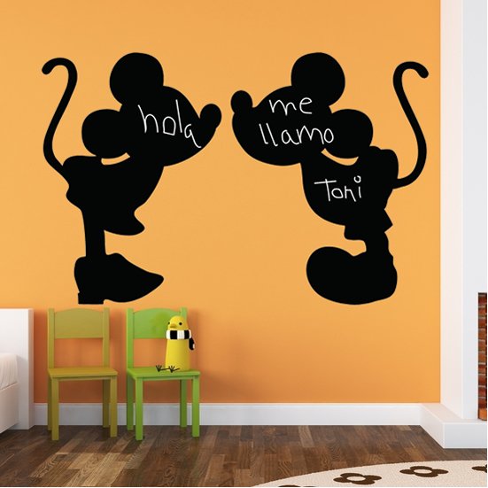 Pizarra infantil Siluetas Mickey y Minnie Mouse