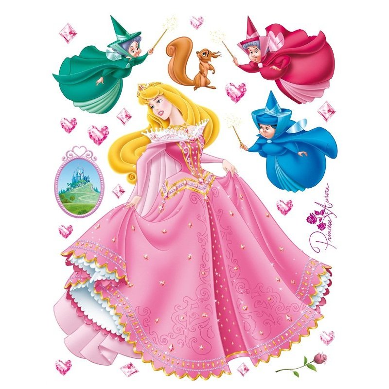 reserva Armario ayudar Sticker infantil Princesa Aurora La Bella Durmiente