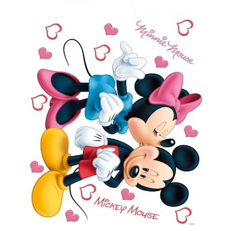 Minnie besando a Mickey Mouse