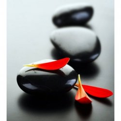 Piedras Zen en Negro con Pétalos