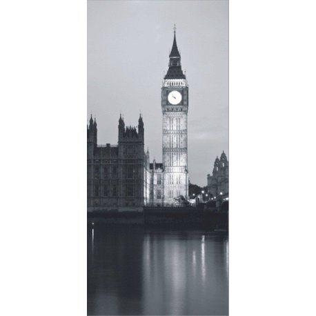 Big Ben Iluminado en Blanco y Negro