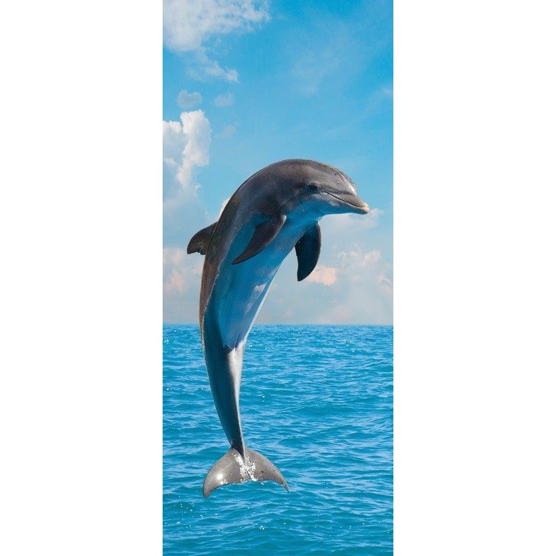 Vinilo mampara ducha delfines saltando - TenVinilo