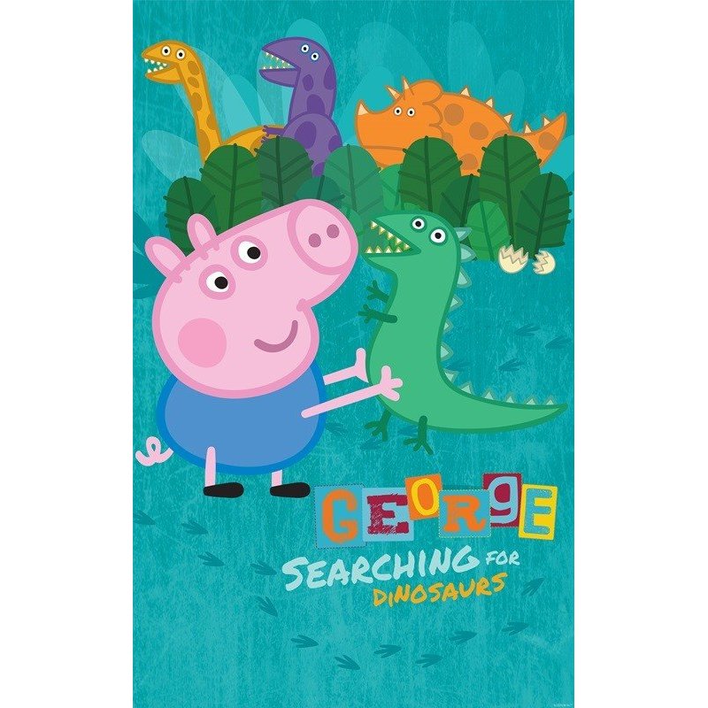 Fotomural decorativo Peppa Pig buscando los Dinosaurios