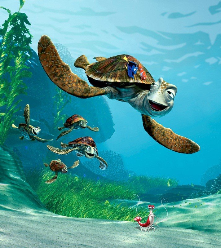 Fotomural Decorativo Viaje En Tortuga De Nemo Y Dory