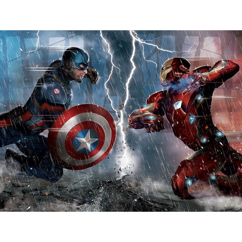 Capitán América Escudo contra Iron Man Civil War Team Cap Stark Marvel  Avengers Comics Adhesivo de pared extraíble Arte Decoración del hogar