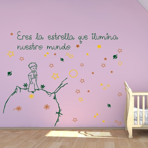 vinilo infantil el principito pintado a mano