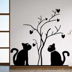 Pegatina pared gatos Parejita de gatitos 04844 - Vinilos