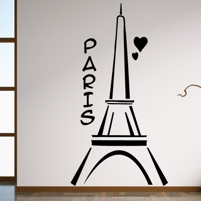 Clancy Antemano Insatisfecho Vinilo decorativo Dibujo de la Torre Eiffel