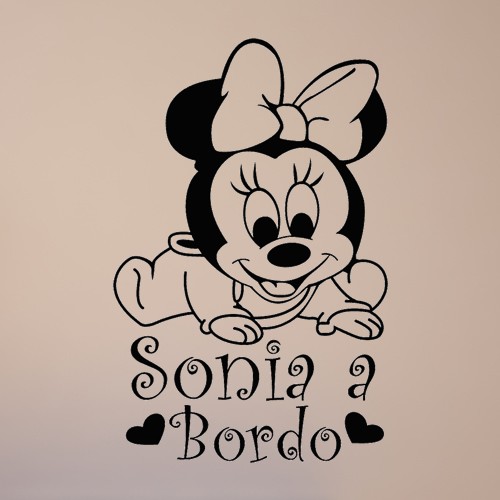Vinilo Decorativo Infantil Minnie Mouse Gateando