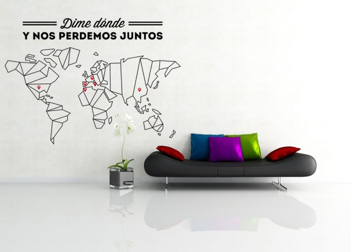 Creativo Mapa del Mundo con Marcadores