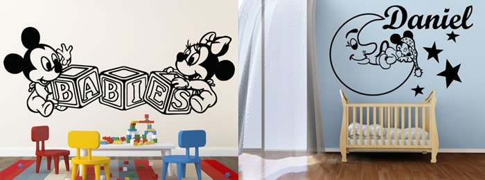 Vinilo decorativo pegatinas para coche bebe a bordo Disney para la  decoración paredes en